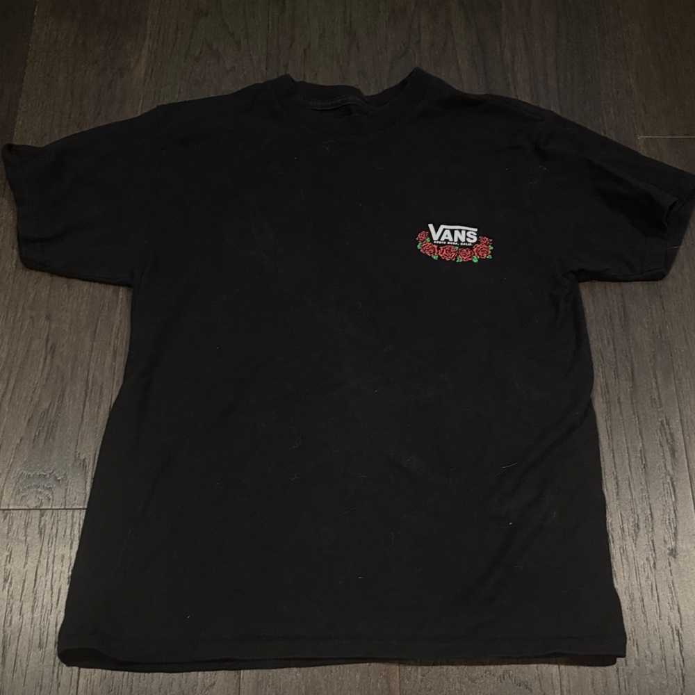 Vans Black Tee with Floral Logo